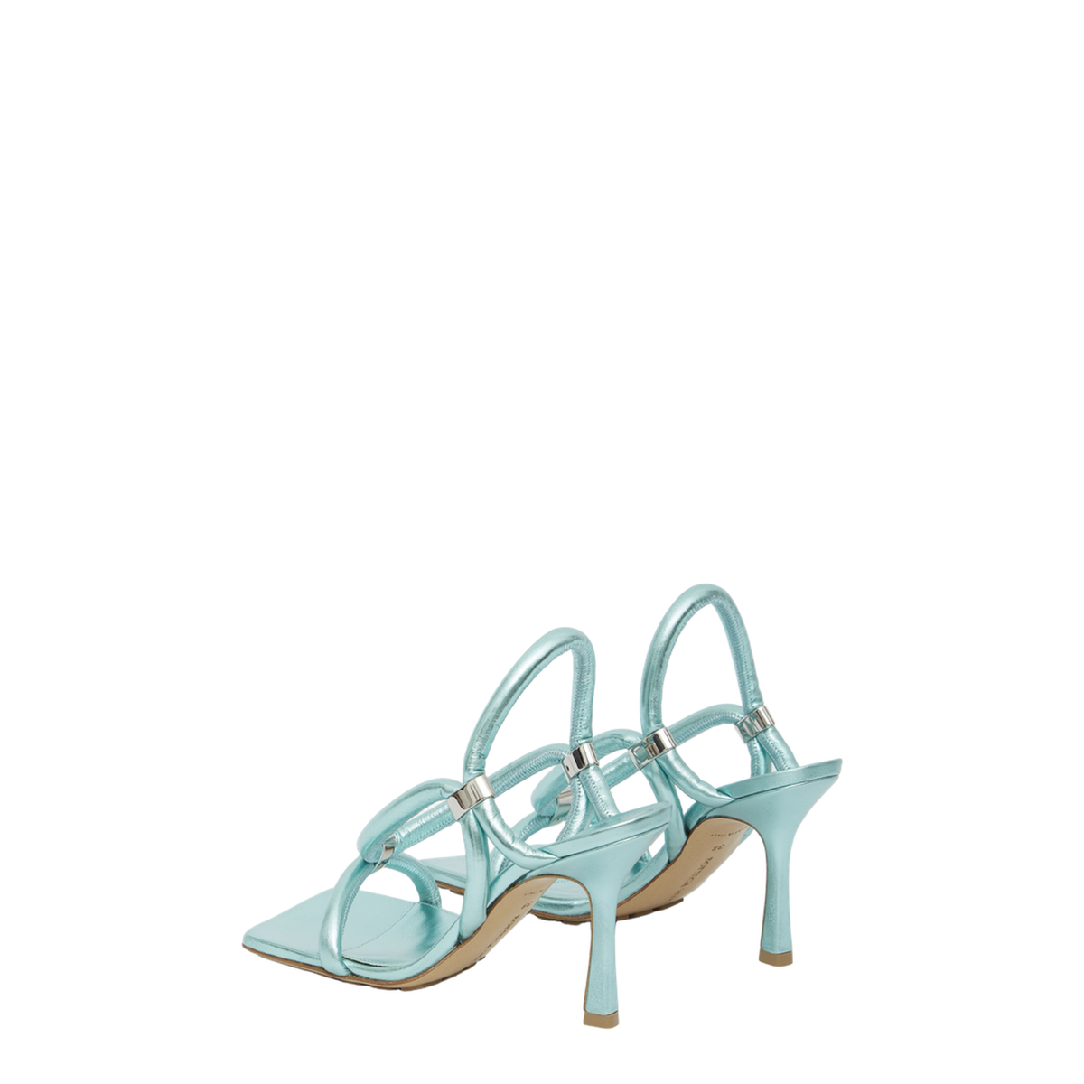 MAYFEYR - Bottega Veneta - Light-Blue Leather Stretch Sandals - 729745V2O303027