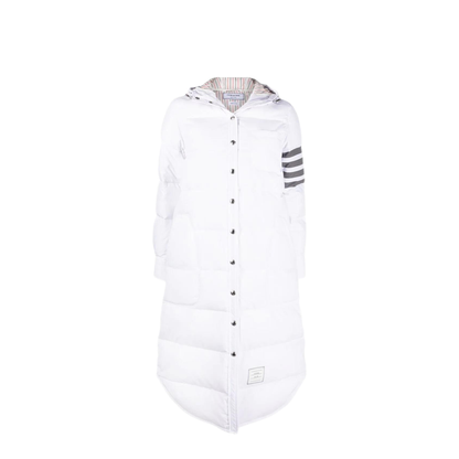 MAYFEYR - Thom Browne - Down Filled Below Knee Hooded Shirtdress With 4 Bar In Military Ripstop - FOD025X05222100