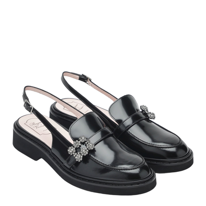 Rangers Black Slingback Loafers