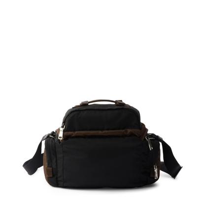Re-Nylon Nylon & Leather Shoulder Bag - Black/Burnt