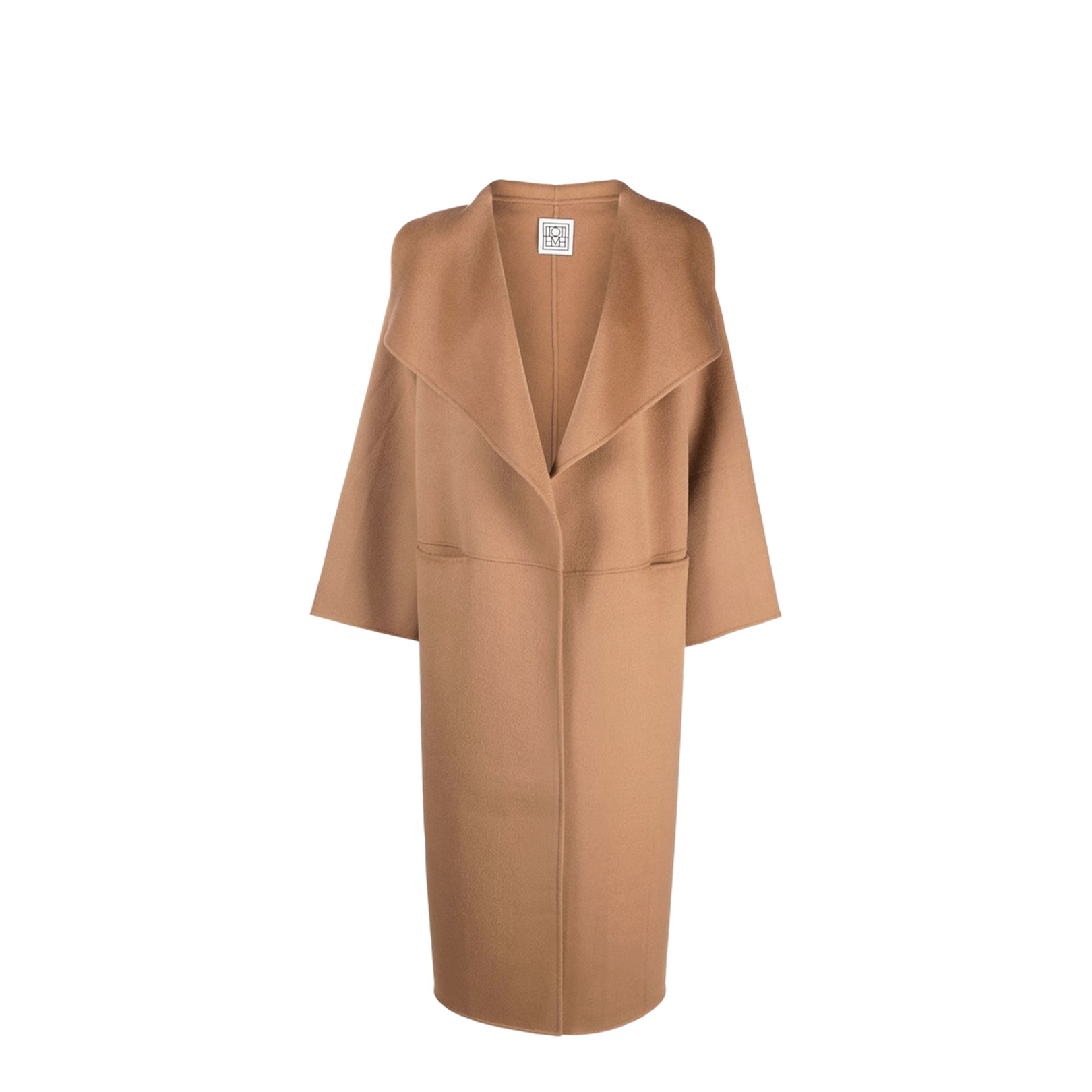 Camel Wool-Cashmere Blend Single-Breasted Coat