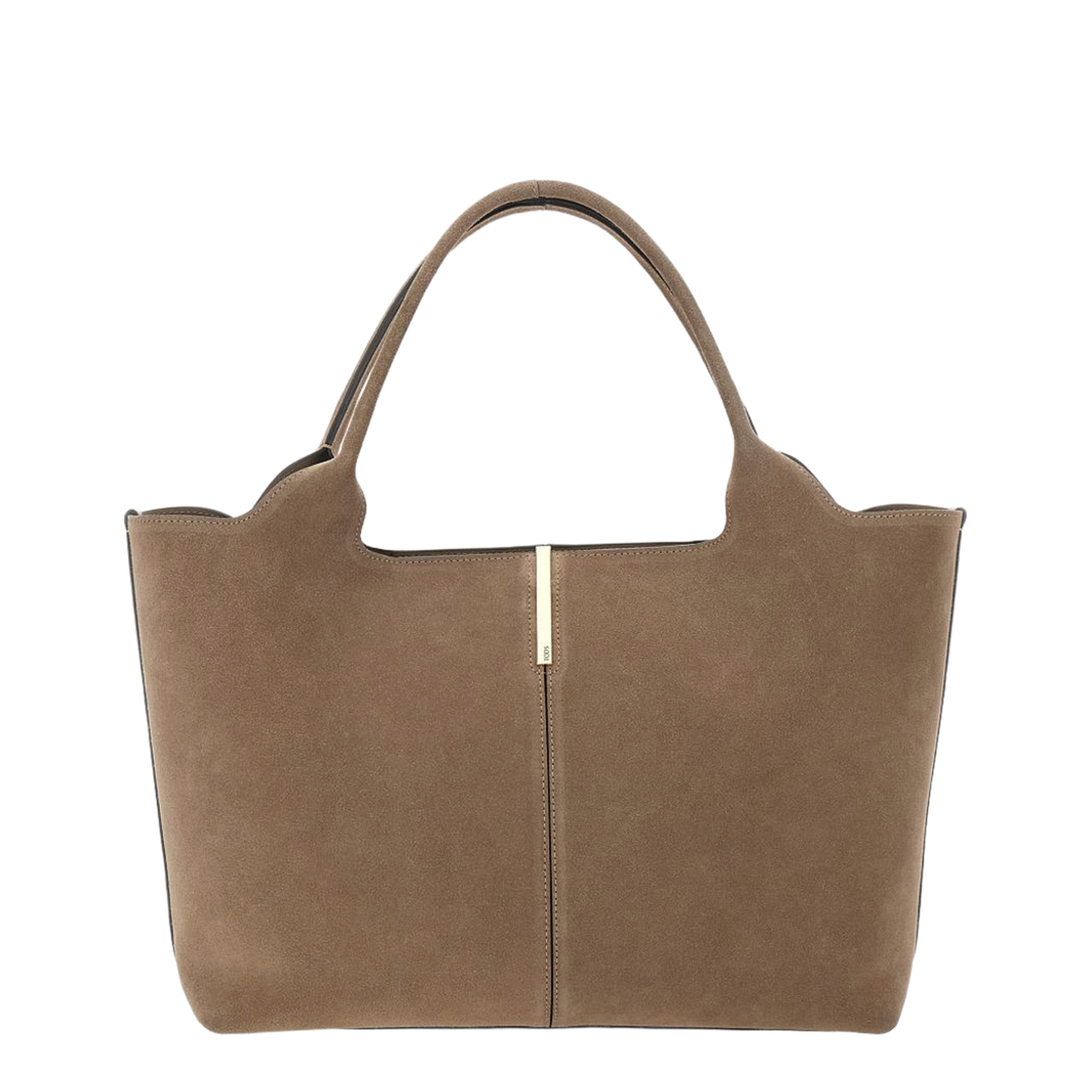 Medium Small Suede Shopping Bag - Beige
