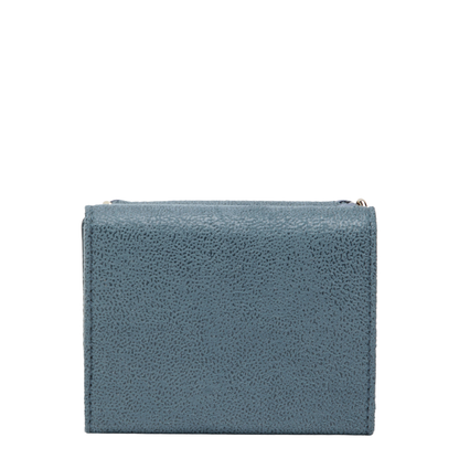 Light Blue Falabella Trifold Wallet With Chain