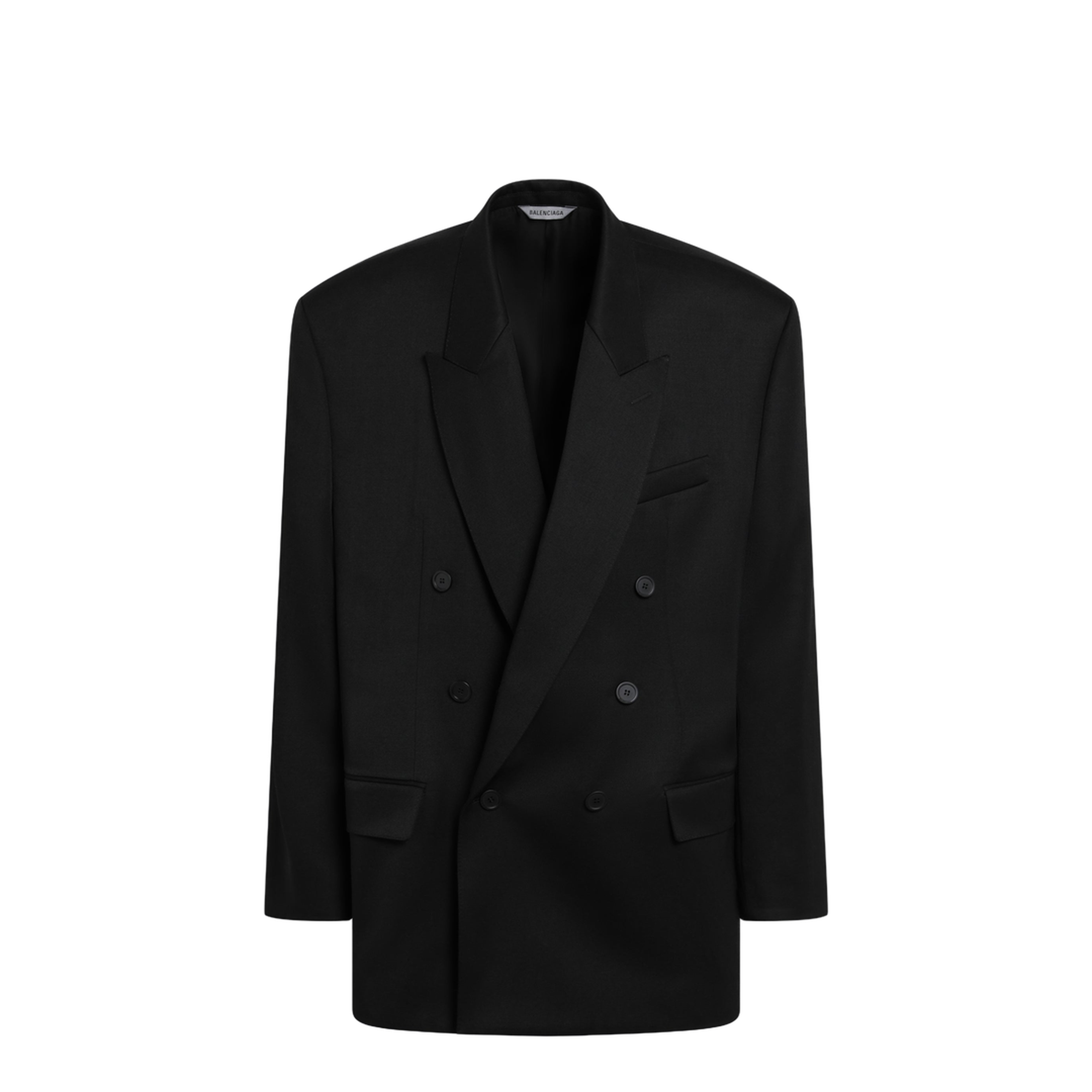 MAYFEYR - Balenciaga - Black Double-Breasted Wool Blazer - 871256TUT011000