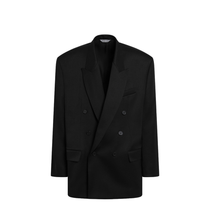 MAYFEYR - Balenciaga - Black Double-Breasted Wool Blazer - 871256TUT011000