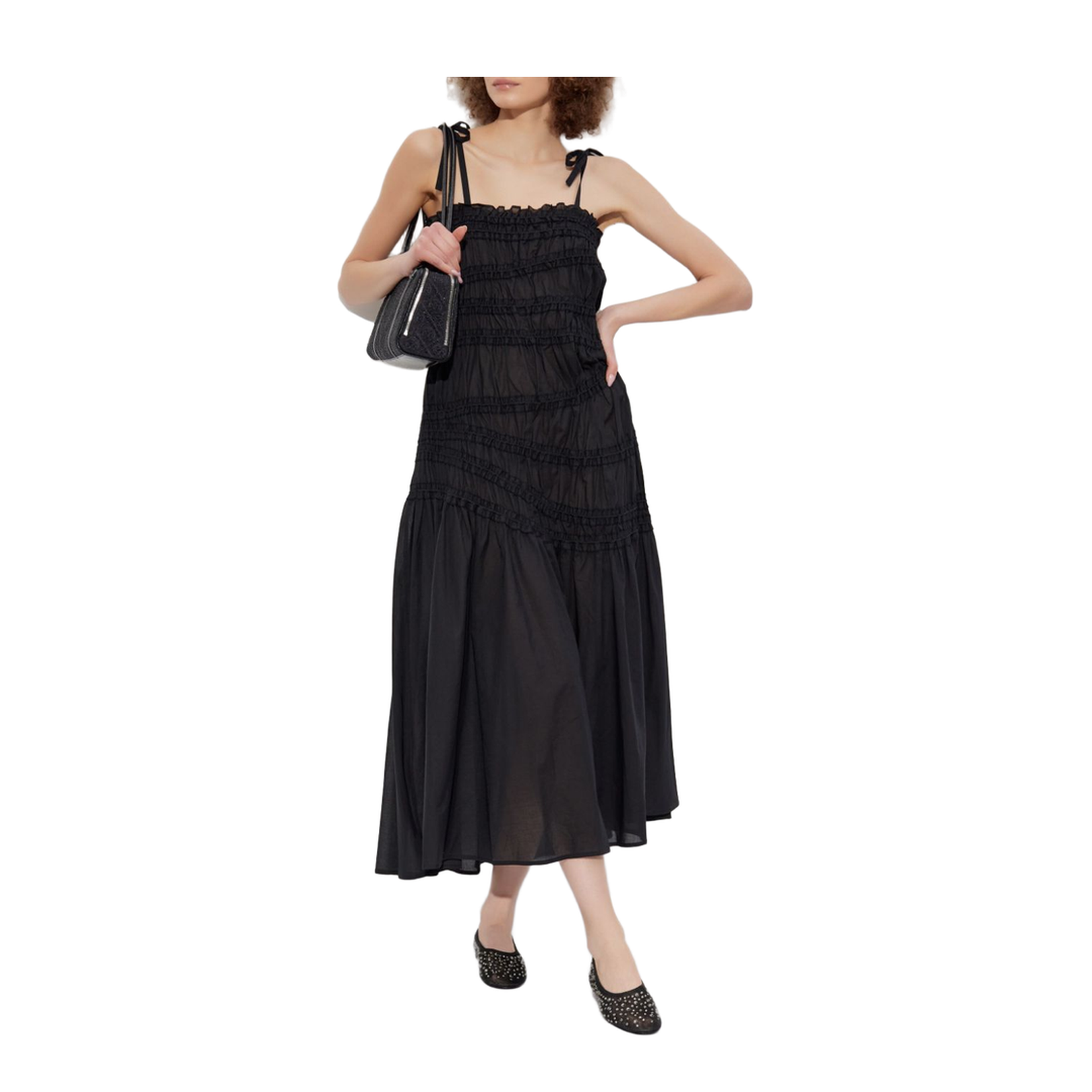Pleated Black Dress