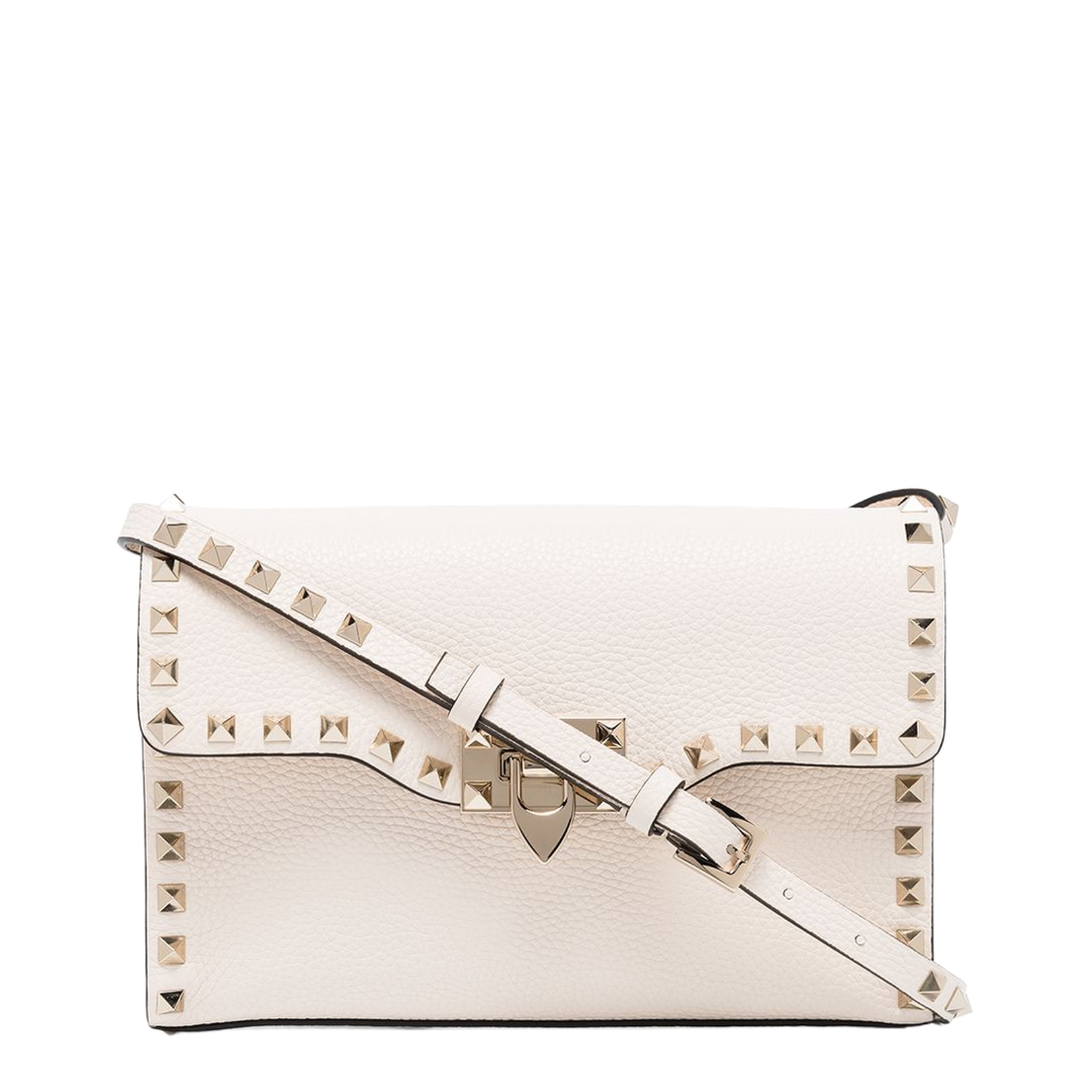 Small Rockstud Grainy Calfskin Crossbody Bag