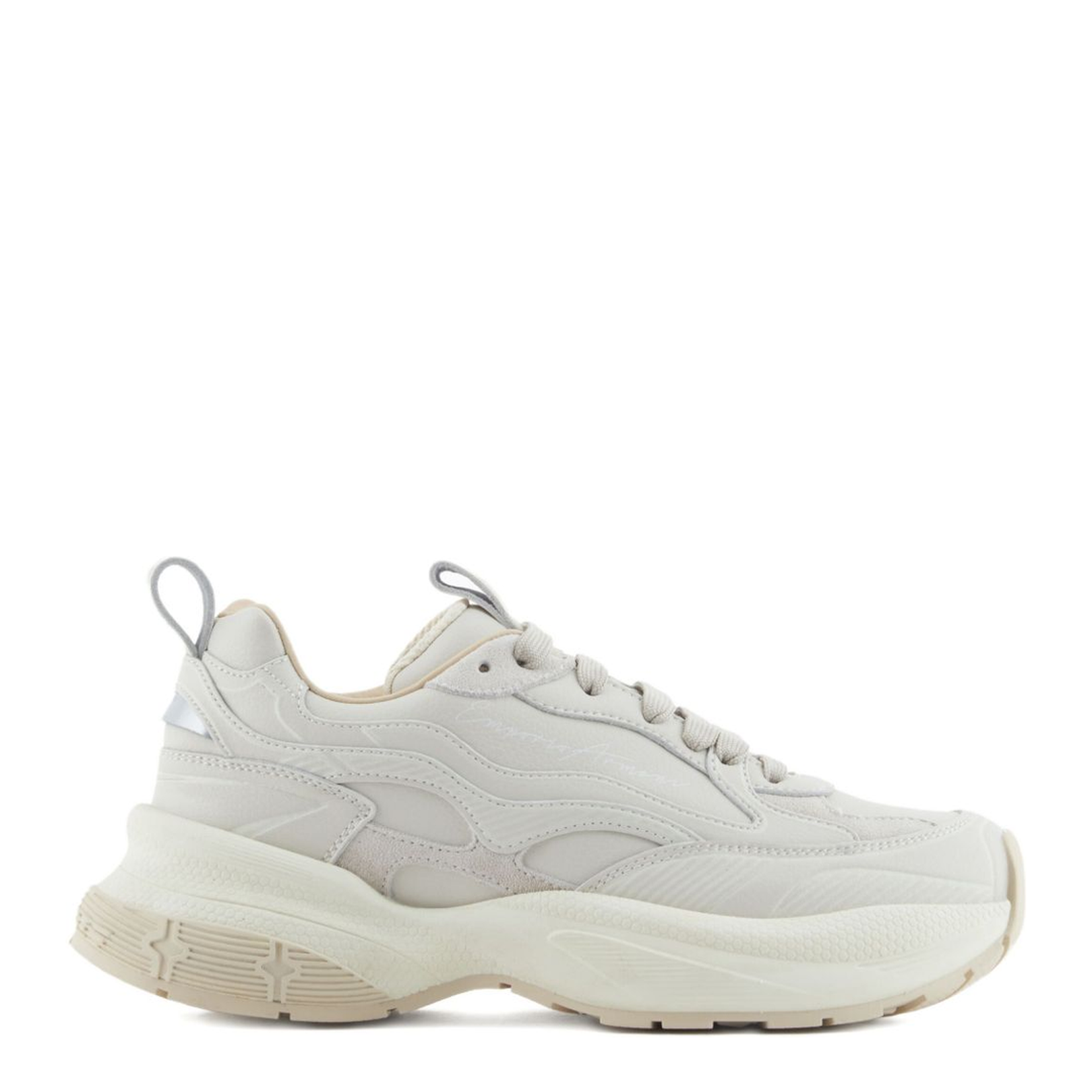 Leather Sneakers with Velvet Details