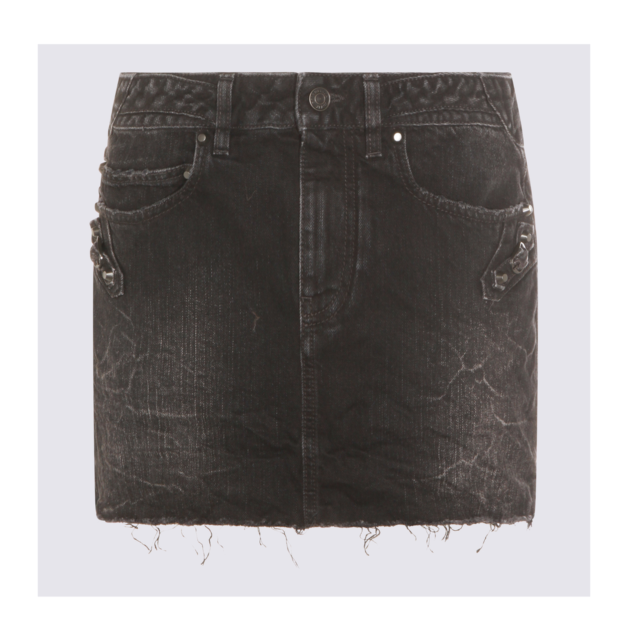 Black Denim City Mini Skirt