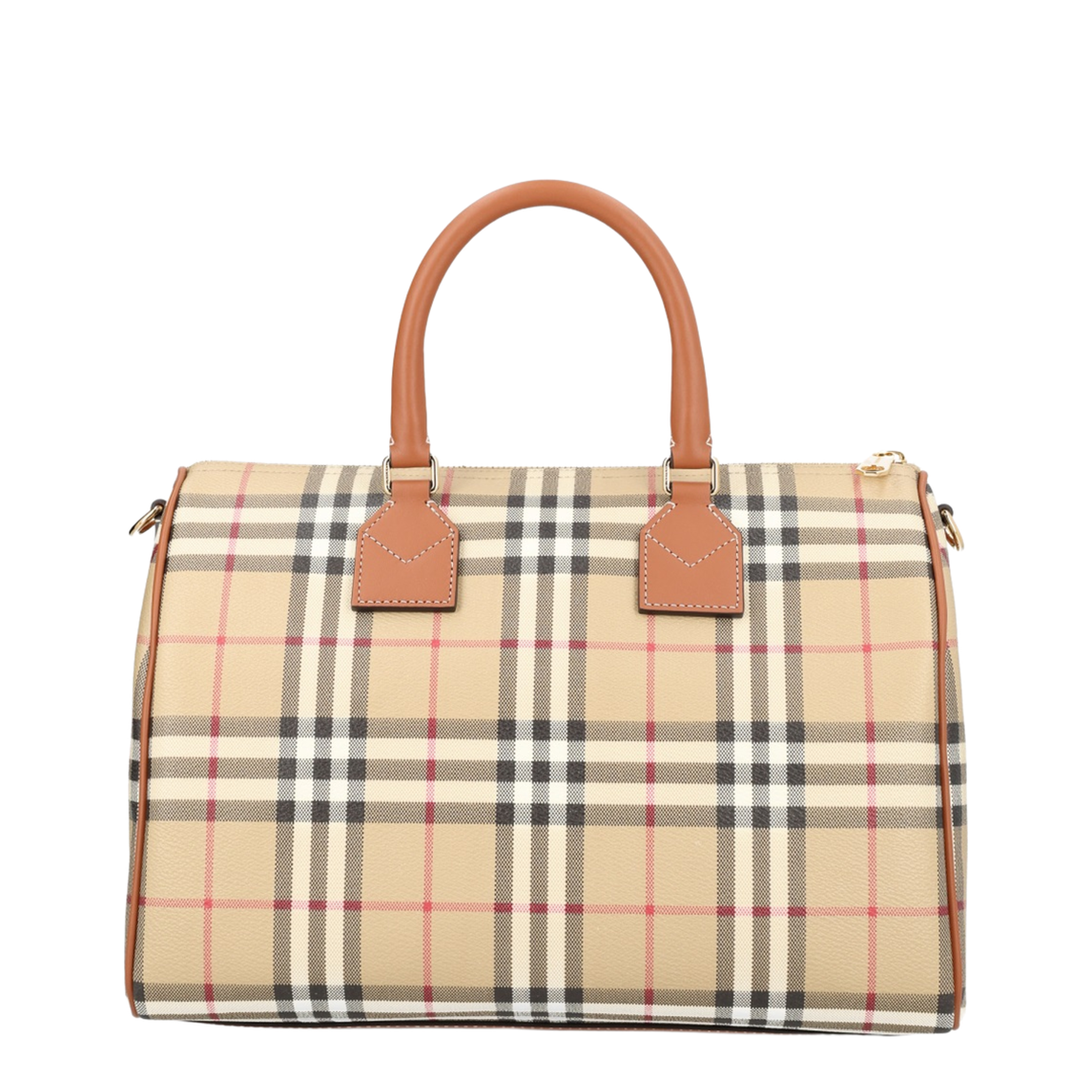 Check Medium Bowling Bag - Beige