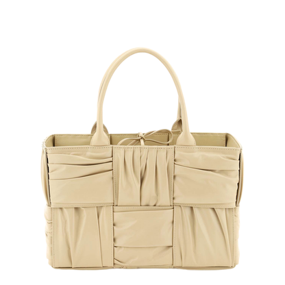 Small Arco Tote Bag In Beige Porridge & M Brass