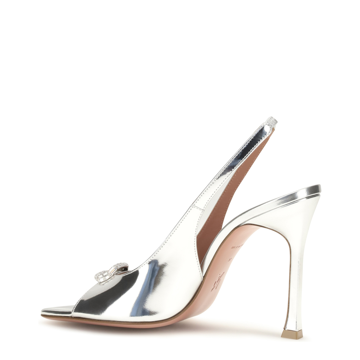 MAYFEYR - Amina Muaddi - Mini Camelia Slingback Sandals - 18S366733MINSILVERMIRR