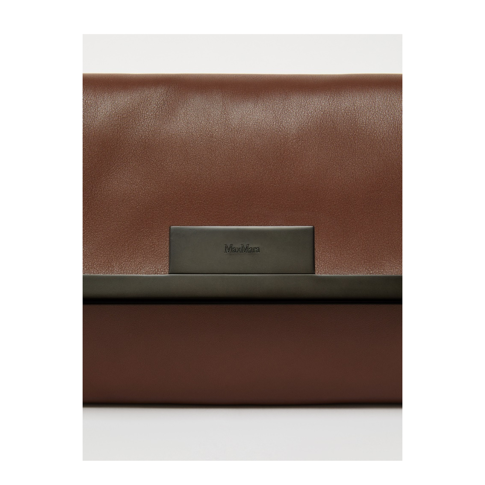 Small Natural Leather Clutch Bag Cocoa
