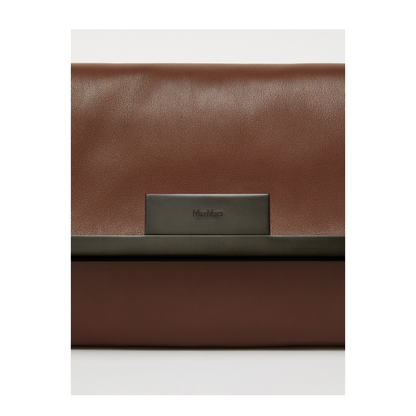 Small Natural Leather Clutch Bag Cocoa