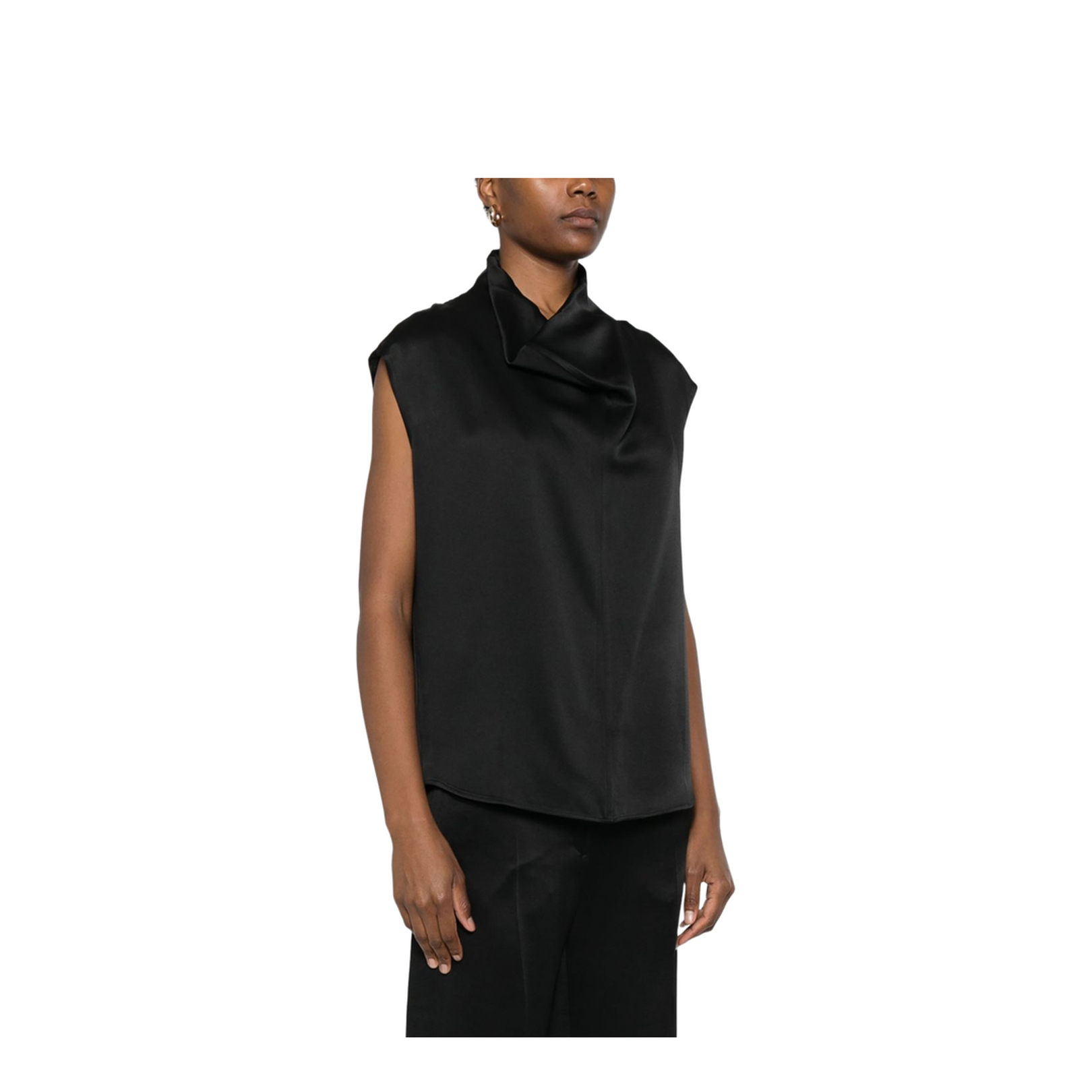 Sleeveless Funnel-neck Top
