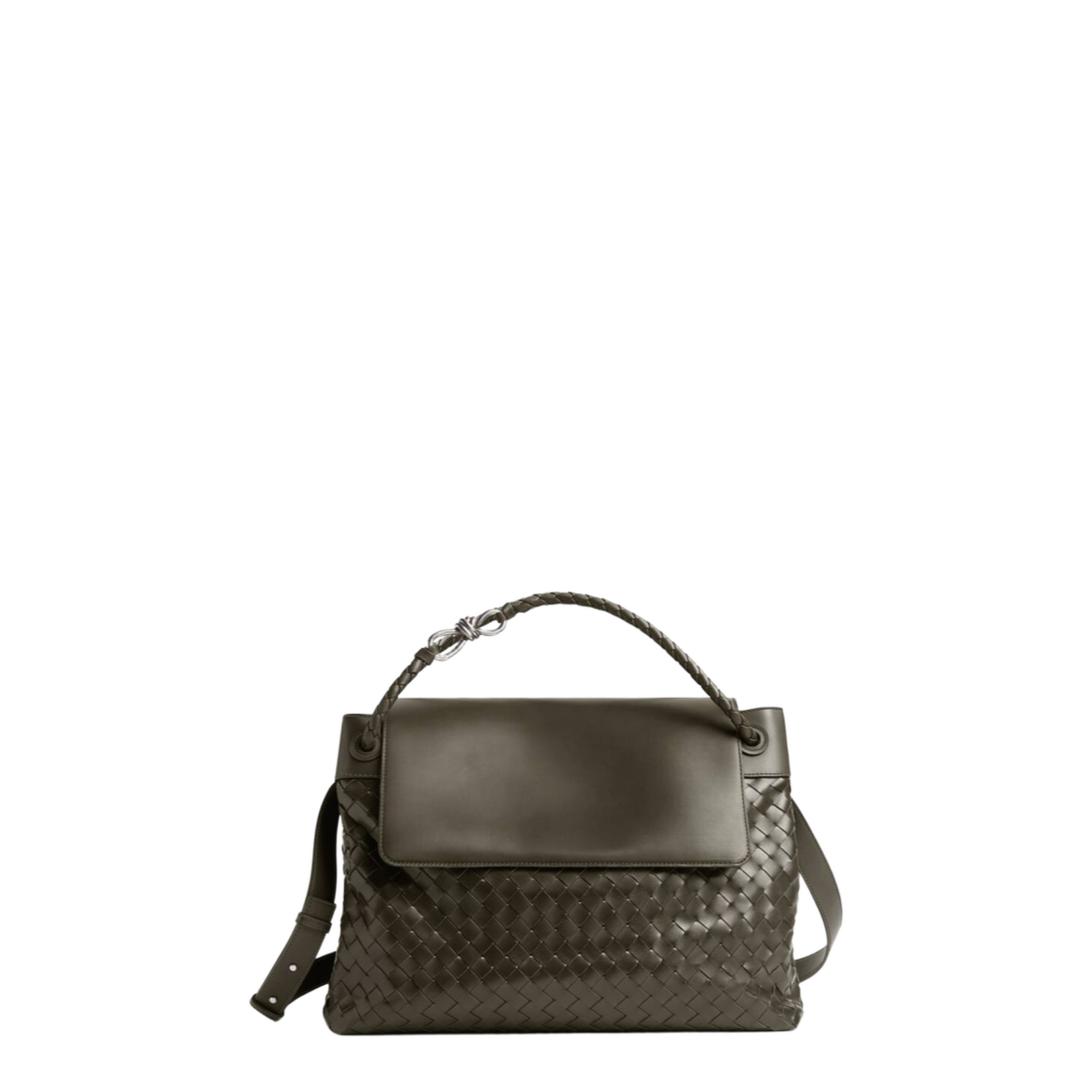 Large Intrecciato Leather Messenger Bag