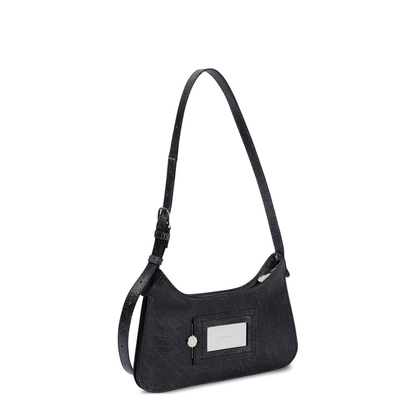 Mini Flat Shoulder Bag - Black