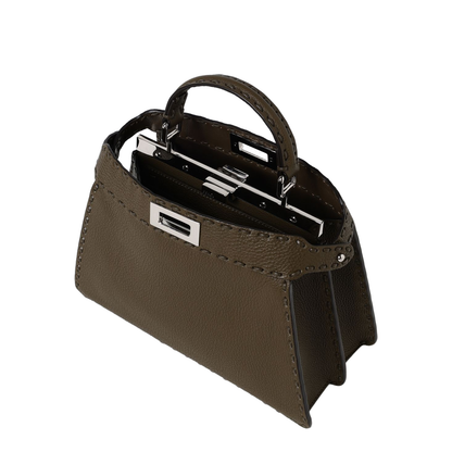 Peekaboo ISeeU Small Leather Top Handle Bags - Brown