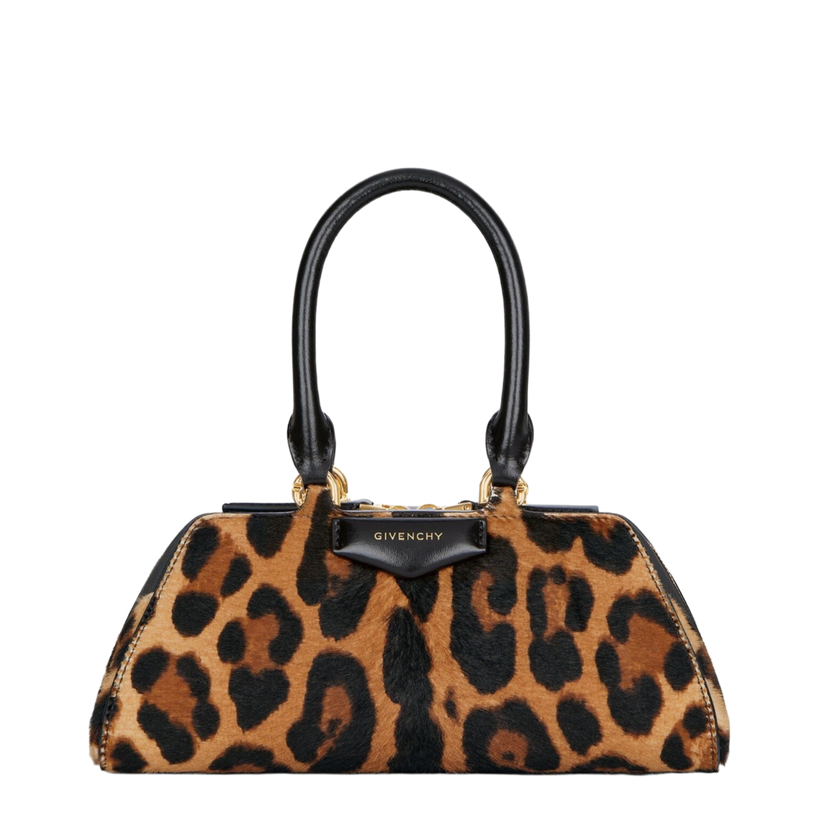 Mini Antigona East-West Bag in Leopard Pony Effect Leather