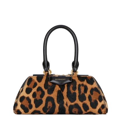 Mini Antigona East-West Bag in Leopard Pony Effect Leather