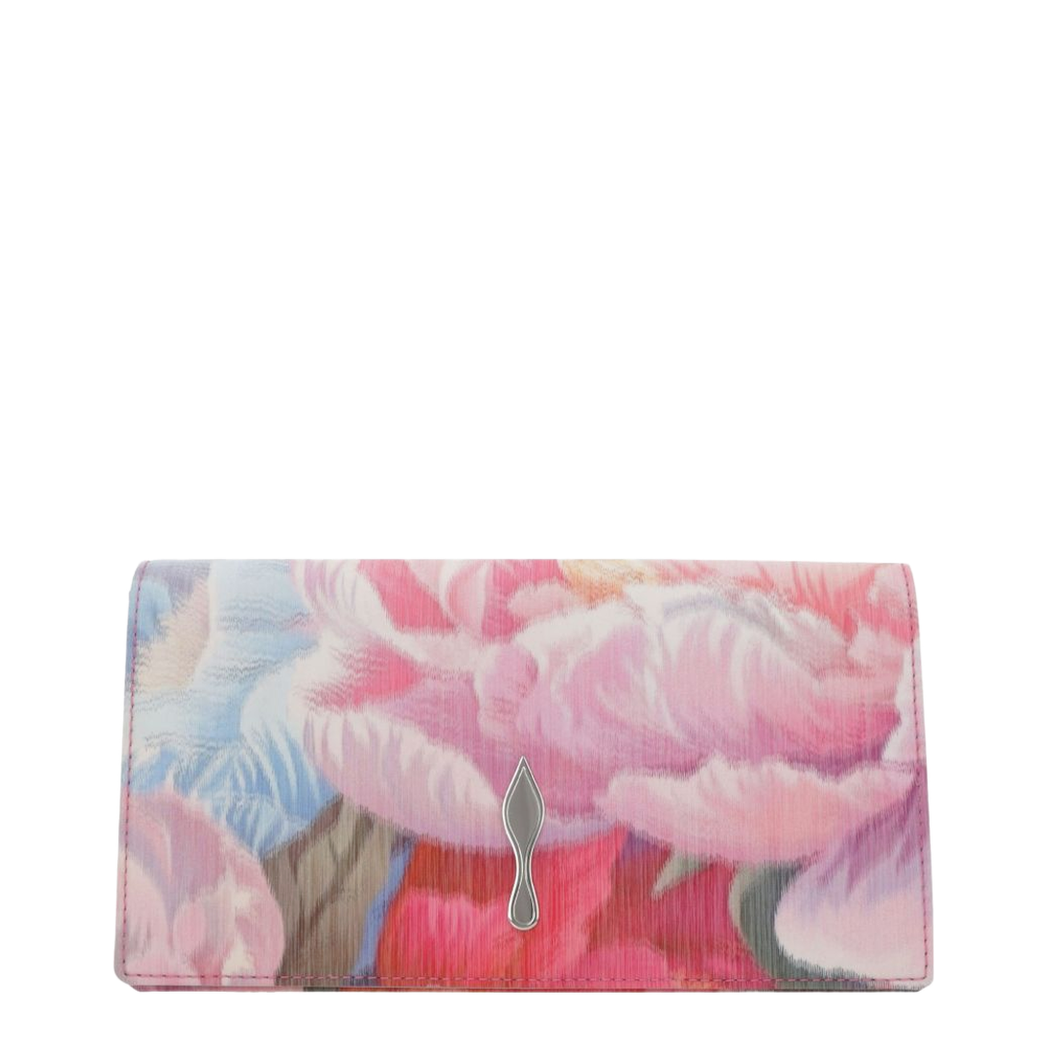 Bettina Clutch Peonies Printed Chiné Fabric Multicolor