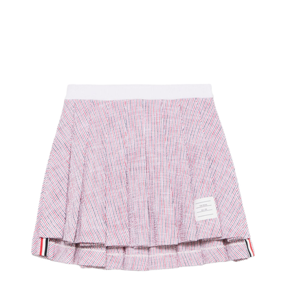Mini Backdrop Pleated Skirt In Cotton Tweed