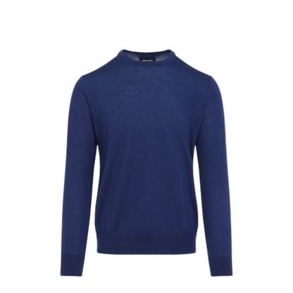 MAYFEYR - GIORGIO ARMANI - Royal Blue Virgin Wool Sweater - 8NSM01SM99ZUB130