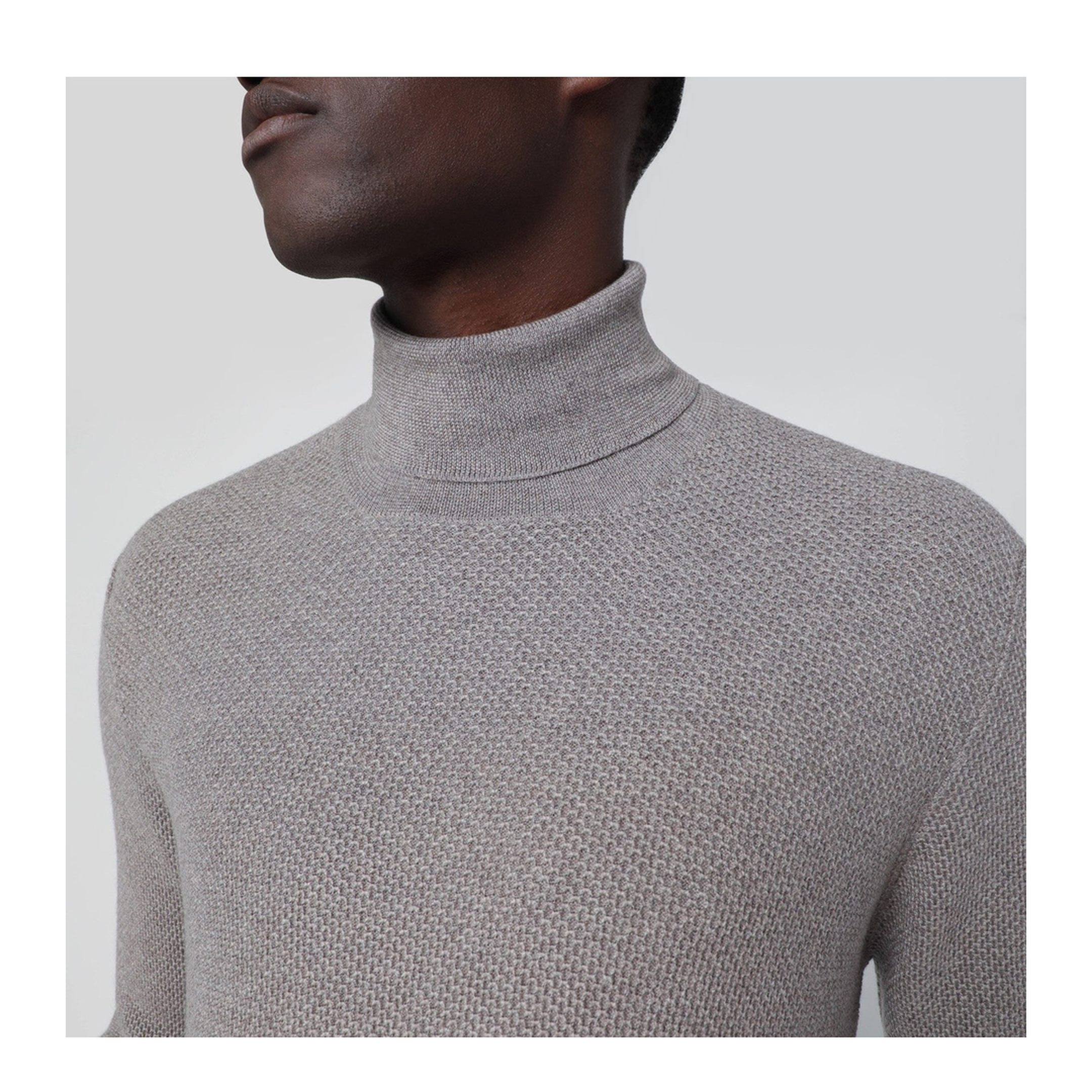 MAYFEYR - Tagliatore - Beige Wool Turtleneck Sweater - DAKOTAGSI25-01140