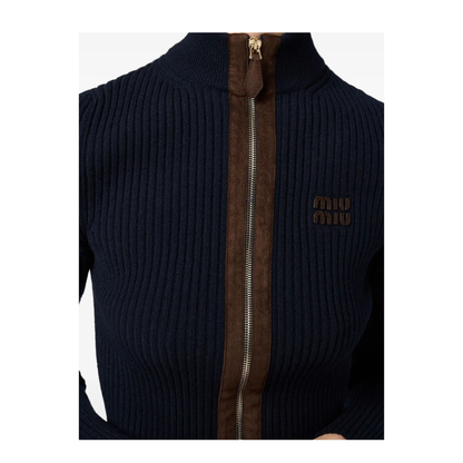 MAYFEYR - Miu Miu - Cashmere Ribs With Leather - MMF992SOOO1747F0008