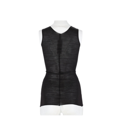 Black Wool Silk Top