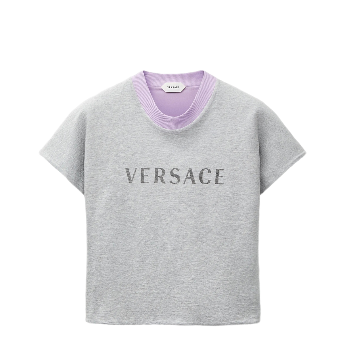 Reversible Grey Lilac Cotton Jersey T Shirt