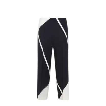 MAYFEYR - ALBERTA FERRETTI - Black Twill Printed Viscose Pants - A031401511555