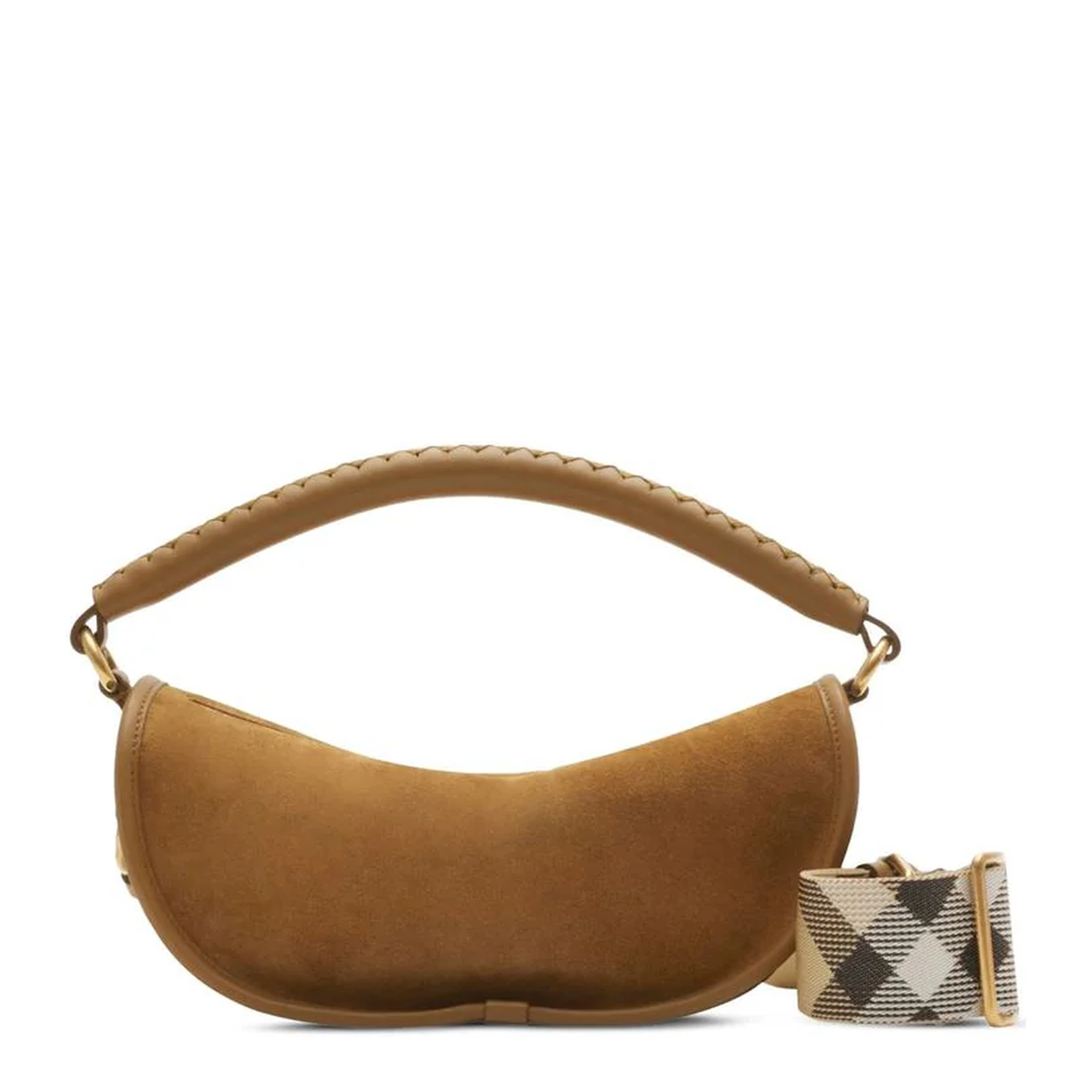 Camel Brown Top Zip Shoulder Bag