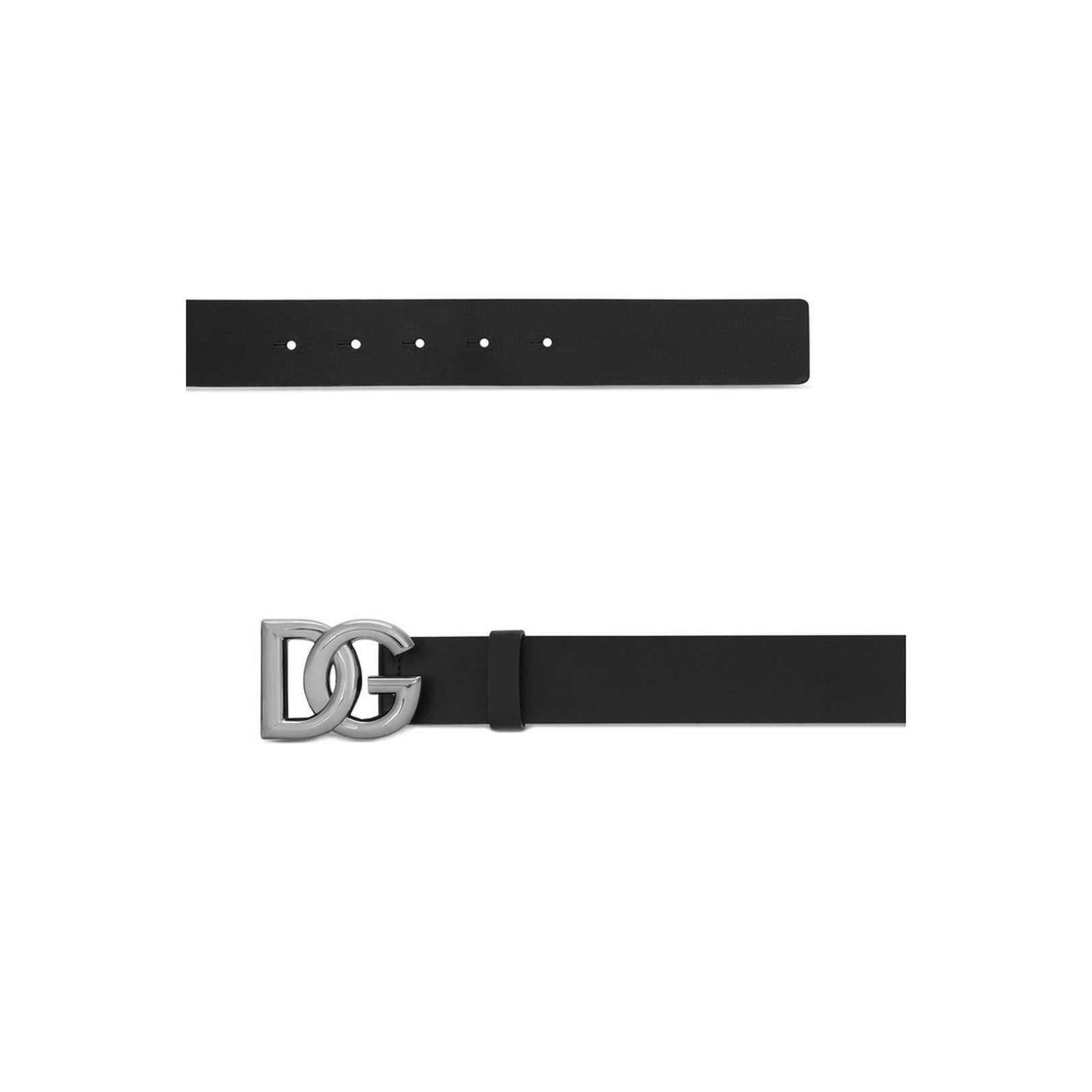 Leather Belt with Logo Buckle
