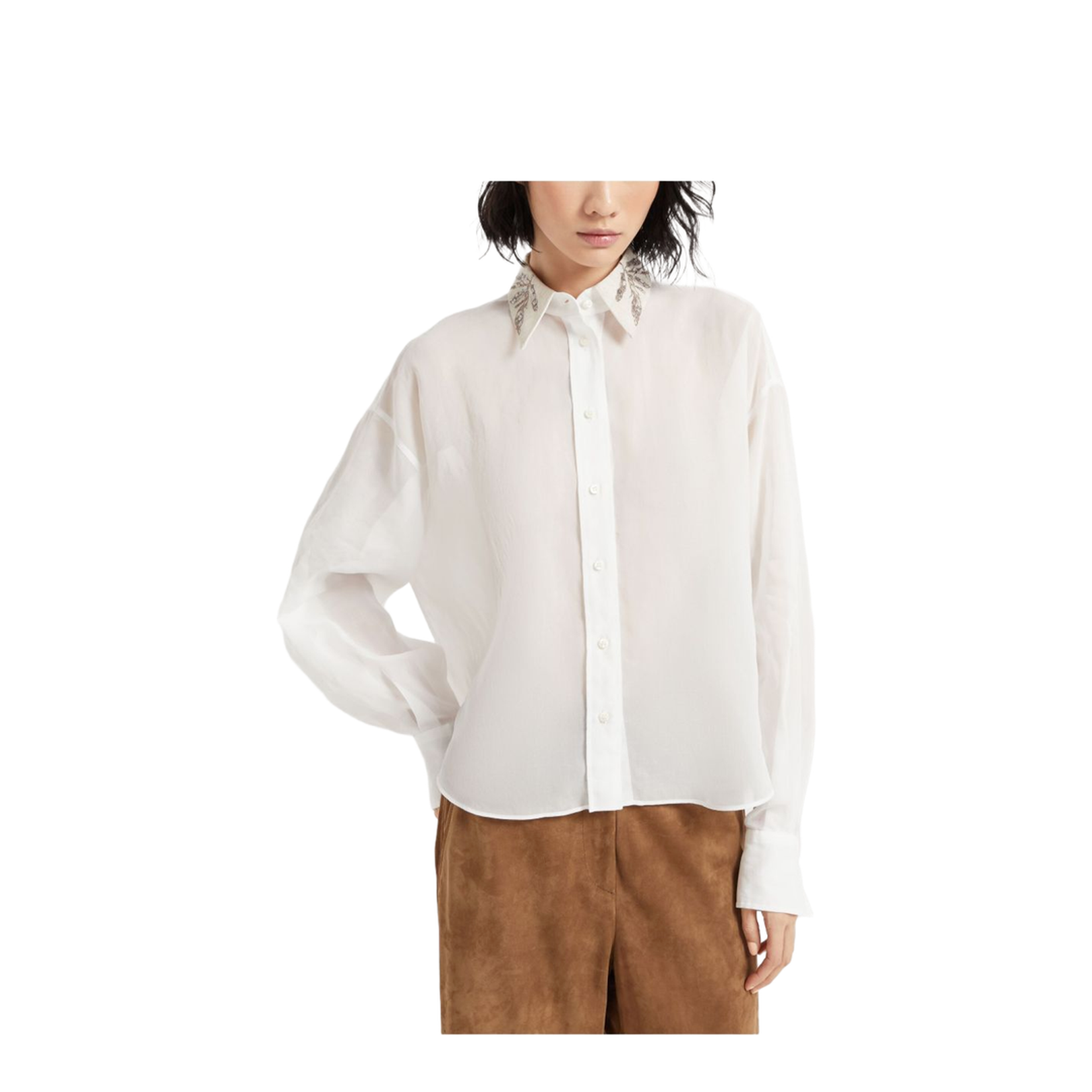 Embroidered Collar Shirt