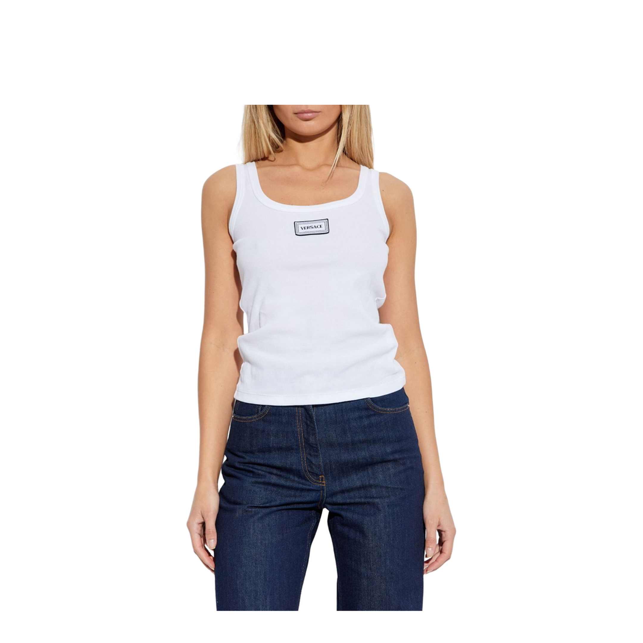 90s Vintage Logo Tank Top White