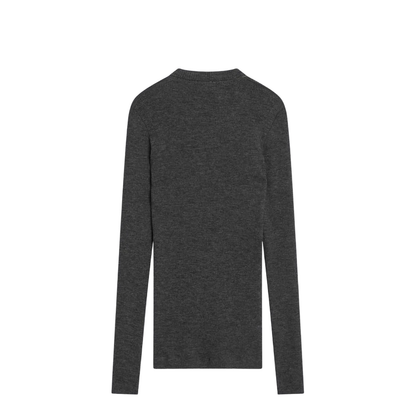 Dark Ribbed Wool Sweater