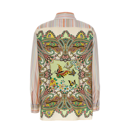 Cotton Silk Striped Shirt