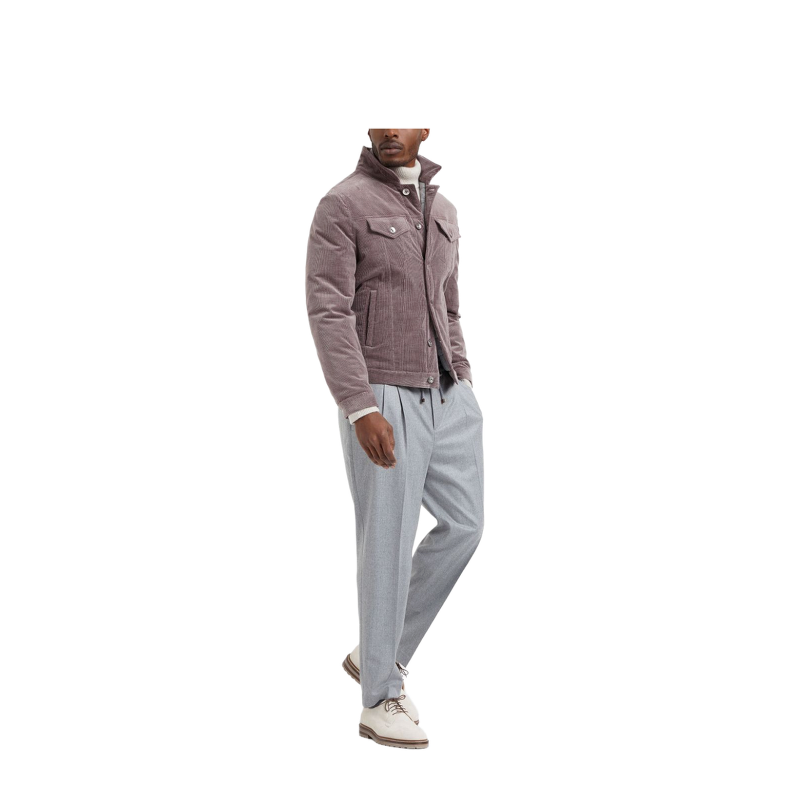 Front Pleat Pants - Grey