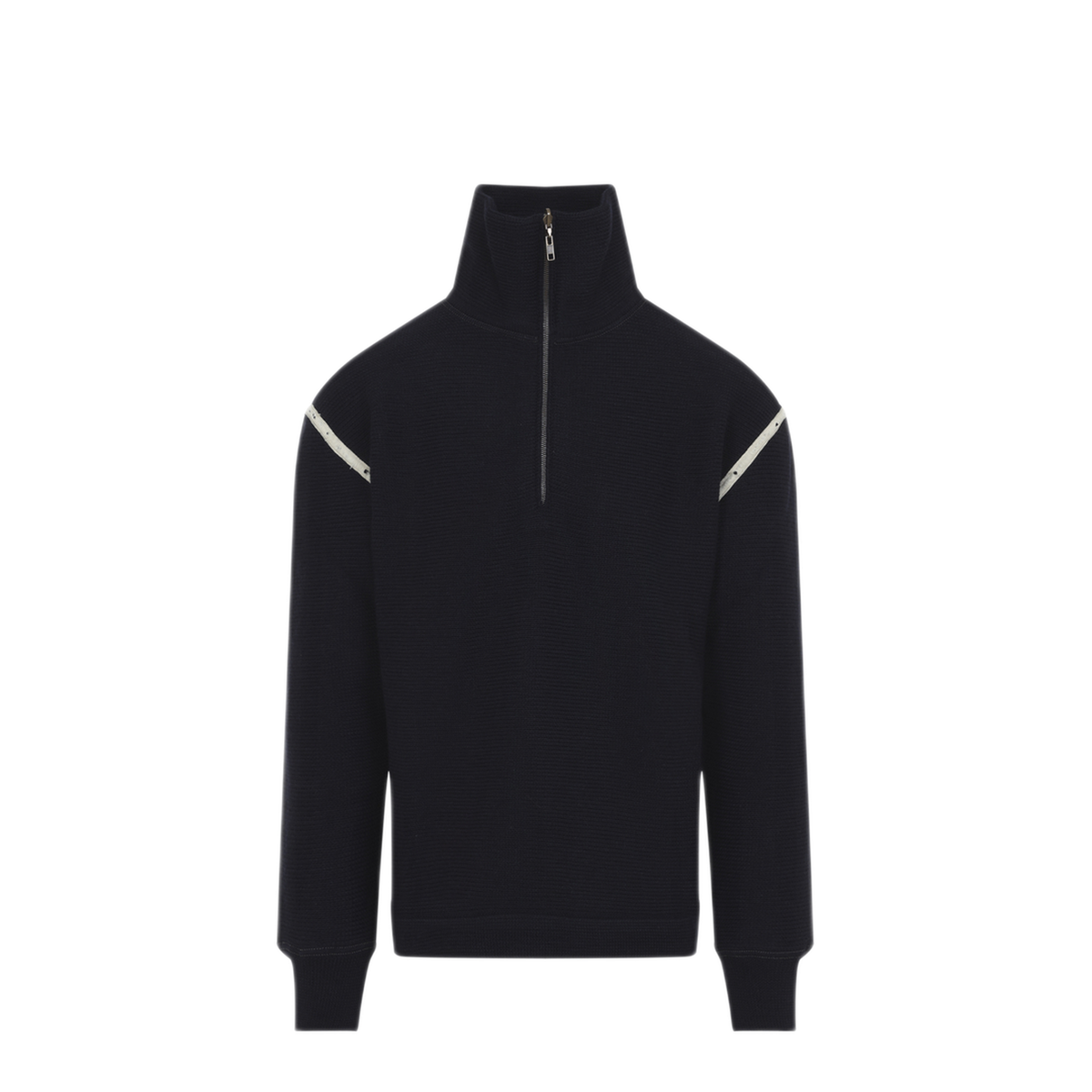 Wool Half Zip High Neck Sweater