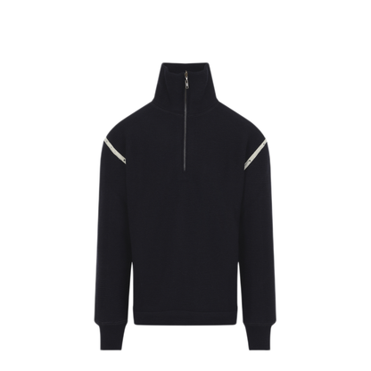 Wool Half Zip High Neck Sweater