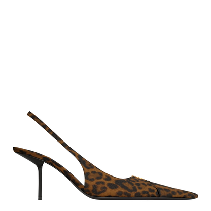 MAYFEYR -  - Slingback Pumps In Leopard Grosgrain - A001KIAAC9R
