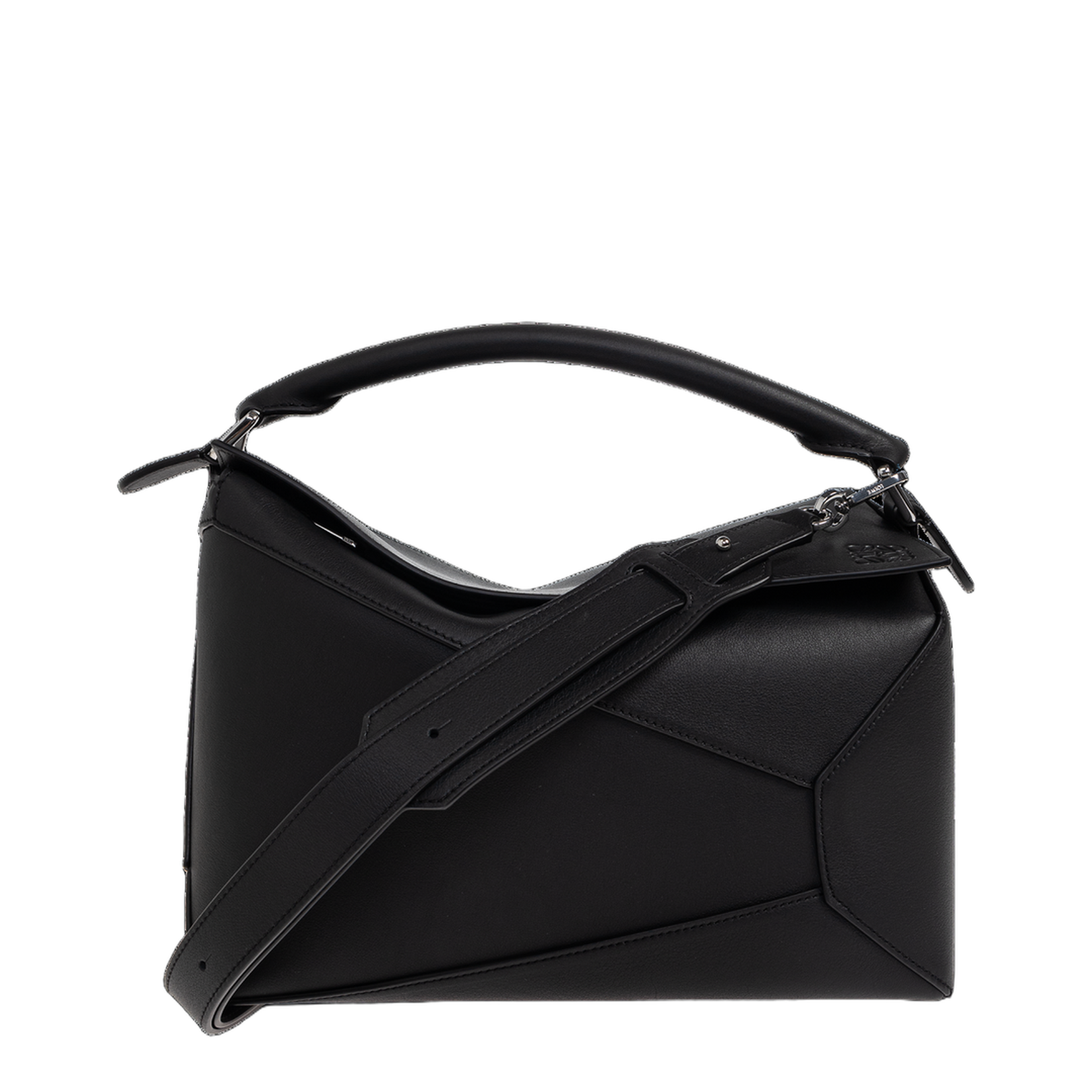 Puzzle Edge Medium Leather Shoulder Bags - Black – MAYFEYR