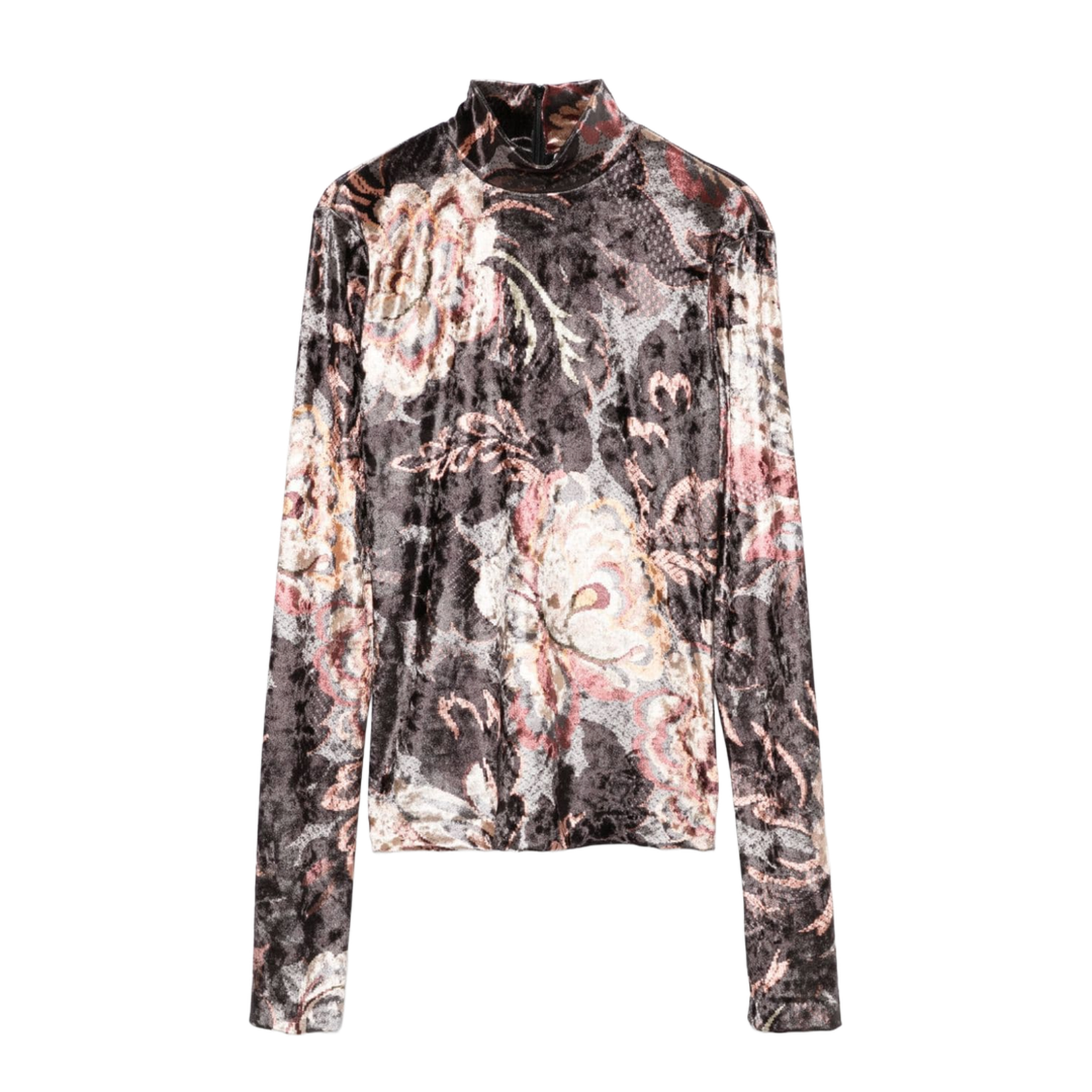 Printed High-Neck Sweater