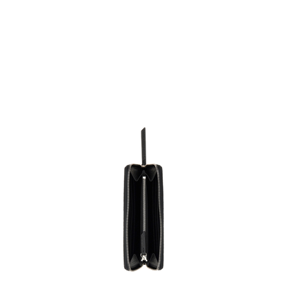 Four Stitches Calfskin Zip-Around Wallet - Black (Negro)