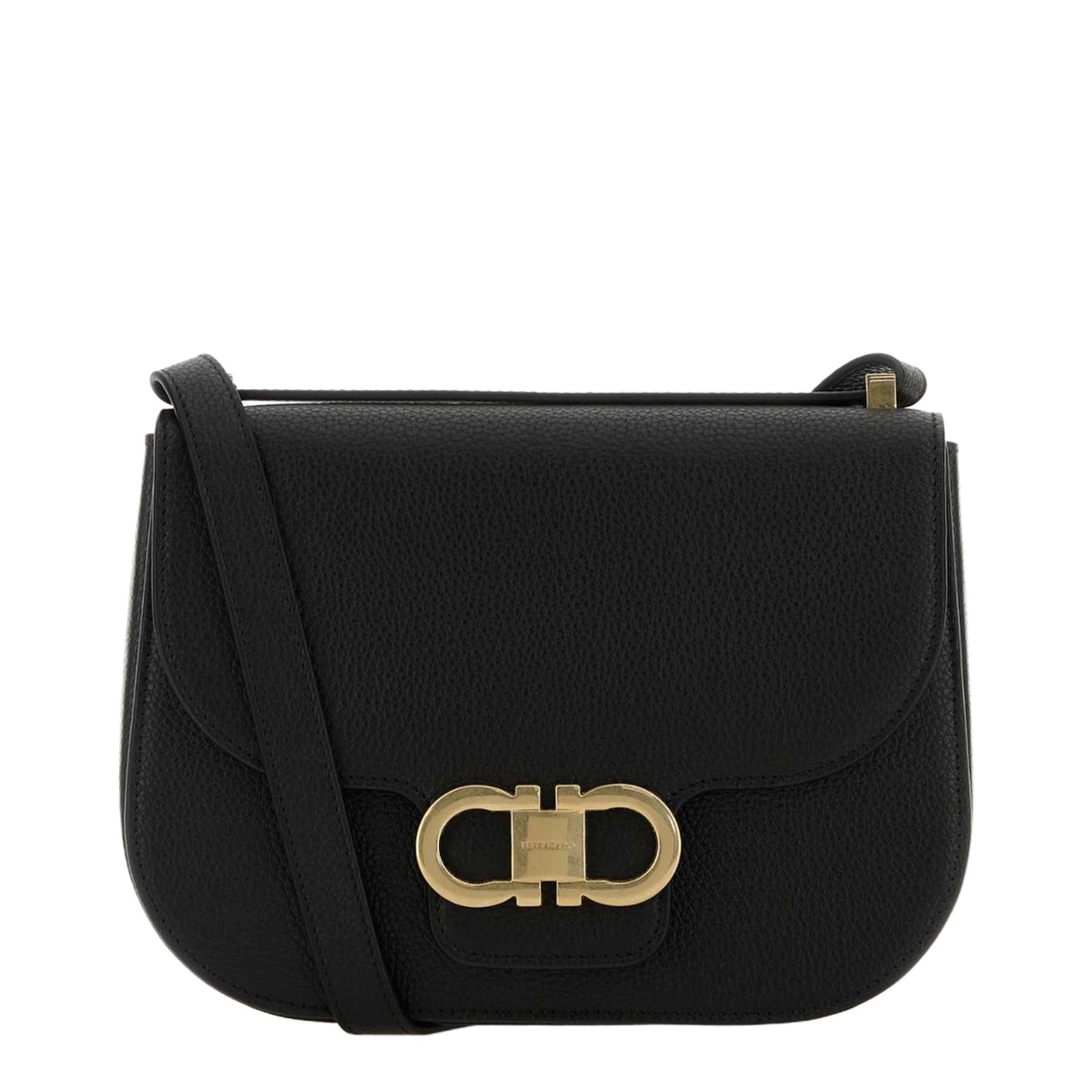 Black leather crossbody bag