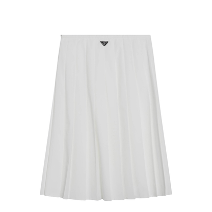 White Tiered Midi Skirt