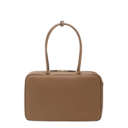 Large Calf Leather Duffle Bag - Caramel