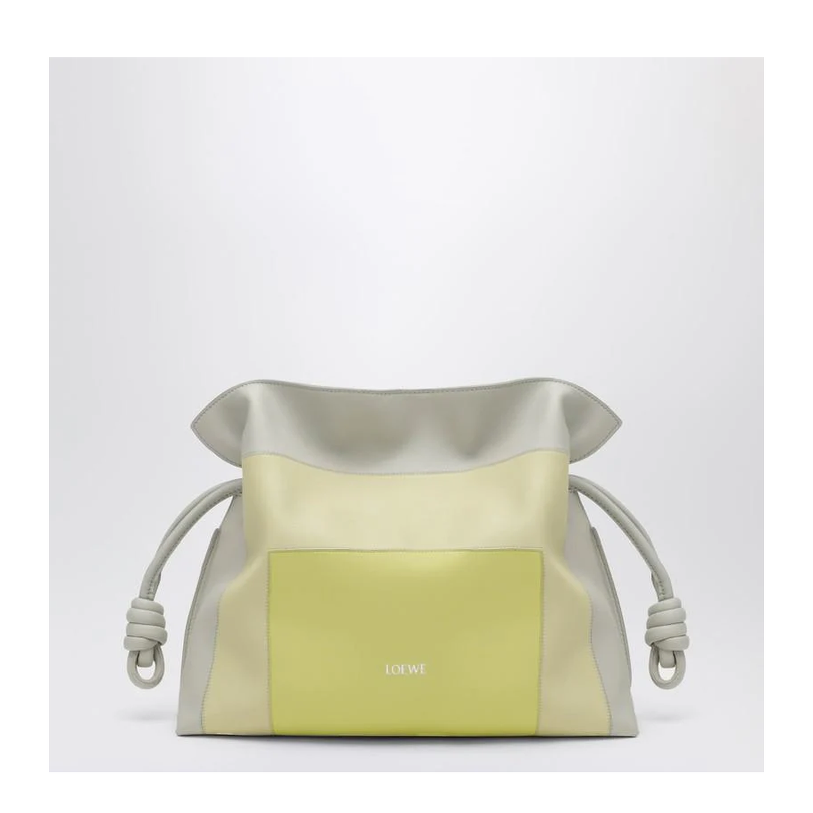 Flamenco Clutch Medium Bag In Pale Grey/Light Citrine