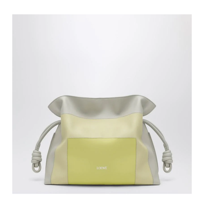 Flamenco Clutch Medium Bag In Pale Grey/Light Citrine